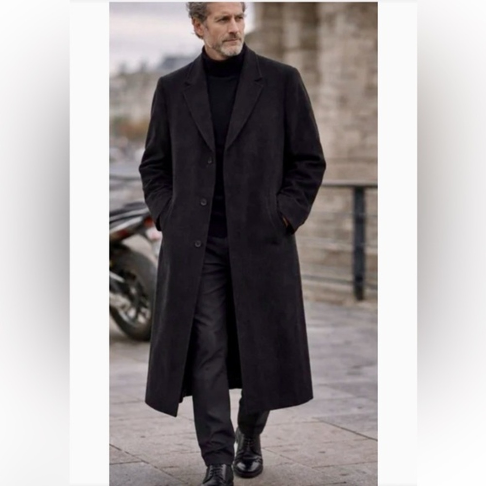 Mario Valente Italian Collezioni Uomo 100% Cashmere Long Coat Sz 40L